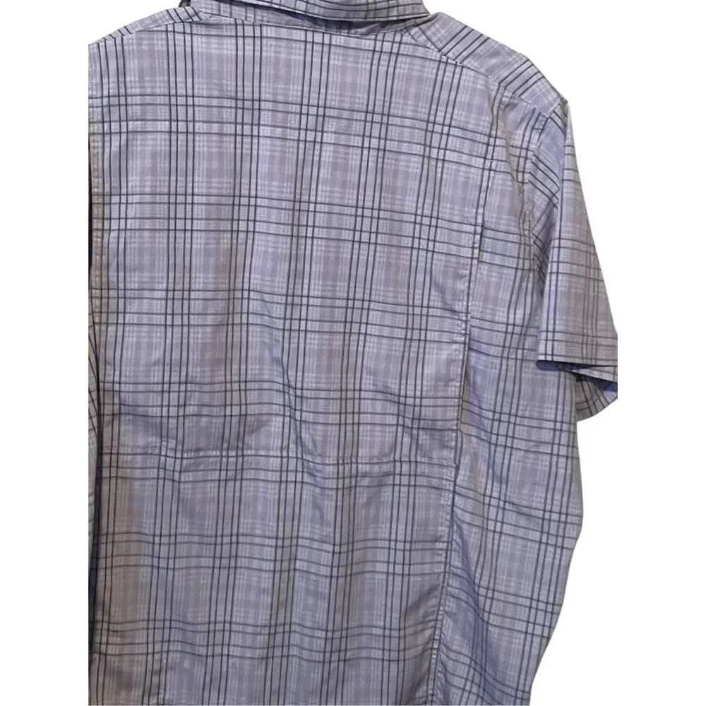 L.L. Bean Womens Purple Gray Plaid Vented Button Up Fishing Shirt Size 2X Plus